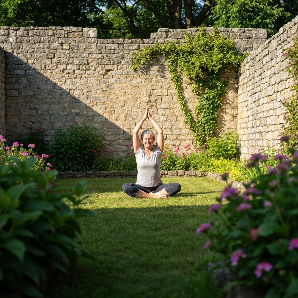 Serene outdoor movement practice setting